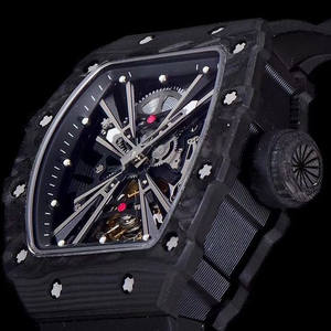 Montre mécanique automatique personnalisée en édition limitée RM1201 avec boîtier en fibre de carbone noire, cadran mécanique, montre ultra légère - Product Image 4