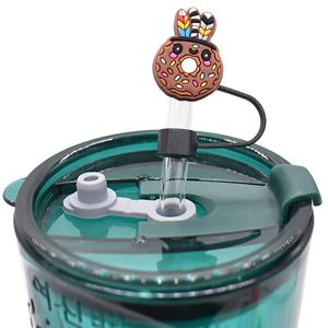 หมวกฟางแบบถอดได้พร้อมสายรัดแบบนุ่ม รุ่นโดนัทสั่งทำขายส่ง พร้อมอุปกรณ์ตกแต่งปลายหลอดพลาสติกแบบหัวเข็มขัดสุดสร้างสรรค์ ดีไซน์เฉพาะตัว - Product Image 5