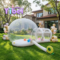 YIBEI Château Gonflable Commercial Blanc en PVC 3*5m, Tente Bulle Gonflable, Maison à Bulles, Ballon Écologique, Capacité 400kg pour Mariage