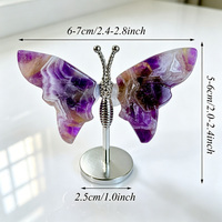 Ornement Papillon en Cristal Guérisseur, Matériaux Mixtes, Sculpture Artisanale en Pierre Naturelle pour Décoration Cadeau