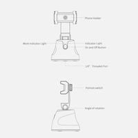 YTGEE Nouveau Support de Téléphone Universel Rotatif à 360 Degrés avec Stabilisateur Gimbal et Suivi Automatique du Visage pour Vente en Gros