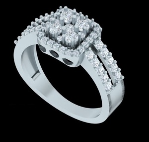 Anillo de Compromiso o Aniversario para Mujer, Chapado en Oro Antiguo Vintage, Plata de Ley 925, con Diamante Cultivado en Laboratorio, Corte Simple, Doble - Product Image 2