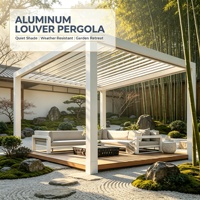 Pergola motorisée en aluminium résistante aux intempéries avec toit à lames rétractables pour terrasse extérieure