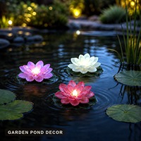 Lilin LED Terapung Tahan Air Bentuk Bunga Teratai, Dioperasikan dengan Baterai, Lampu Lilin Bunga untuk Kolam Renang, Pernikahan, Dekorasi Rumah