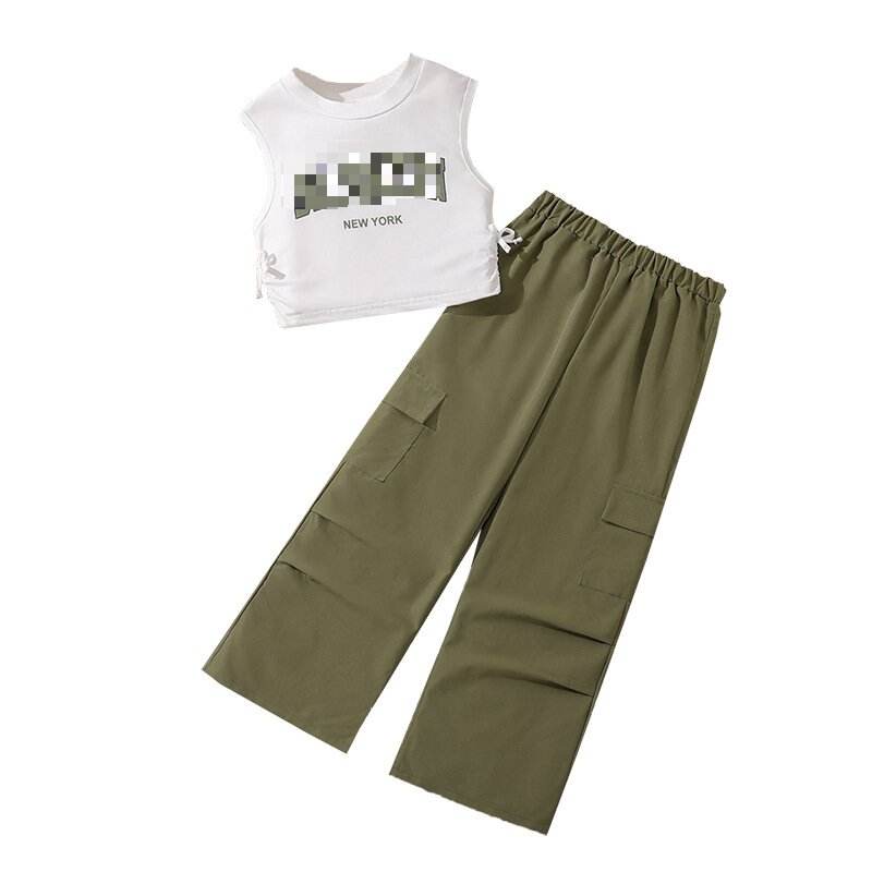 2025 Summer Fashion Teenage Girls Clothes Sleeveless Letter T