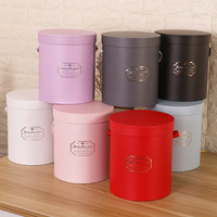 Boîte à fleurs de trois pièces, bac cylindrique, simple, de couleur unie, sans logo, à offrir