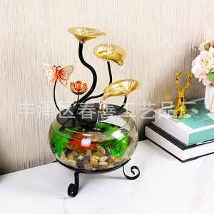 Ornement de bureau moderne avec fontaine à eau circulante en verre, décoration Feng Shui, accessoire de bureau - Product Image 2