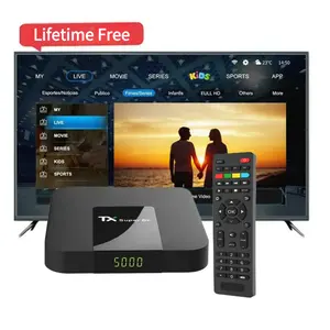 Caixa de TV IP Android árabe gratuita vitalícia Smart TX Super 8k multi-streaming reprodutor de mídia Internet TV set-top box Plug & Play STB