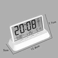 Horloge de table numérique multifonctionnelle Reloj Réveil Réveil Transparent Horloge de bureau numérique Affichage Température Semaine Calendrier