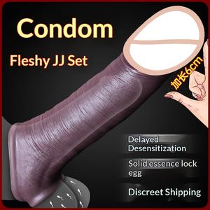 Funda para Pene Extra Grande, Engrosada y Hueca, de Silicona Líquida, Producto Sexual para Hombres - Product Image 5