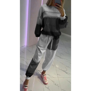 Conjunto de 2 Piezas para Mujer, Estilo Delgado, Tela Ligeramente Transparente, Top Casual de Verano con Rayas, Pantalones con Cordón Ajustable, a la Moda - Product Image 3