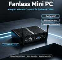 Yeni Fansız Endüstriyel Mini Bilgisayar Intel Pentium Gold 5405U 8. Nesil Çift Çekirdekli Senkron Çift Ekranlı Mikro Bilgisayar