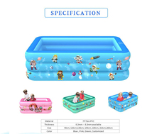Piscine gonflable familiale de 260 cm, disponible en stock ou sur mesure, couleurs rose, vert, bleu, différentes tailles pour enfants et adultes