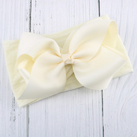HZO-50059 5 Pouces Bébé Filles Grands Arcs Bandeaux Élastique En Nylon Bandeaux Turban Cheveux Accessoires pour Nouveau-nés Nourrissons