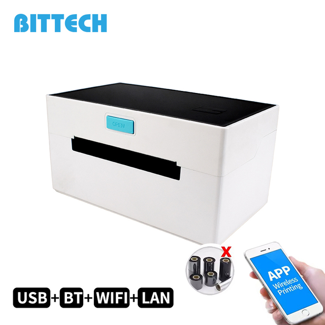 4x6 Inch Shipping Label Printer, Portable Barcode Sticker Express Waybill Printer, 110mm Thermal Printer with Label Holder.