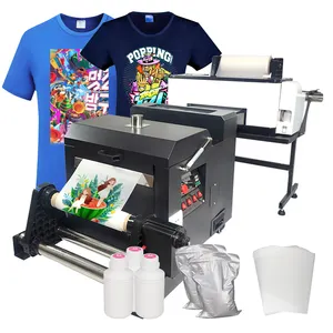 Heet Verkoop Fabriek Prijs Warmteoverdracht T-shirt A3 Dtf Printer A3 30Cm XP600 T-shirt Dtg Printer Met Poeder Dyer schudden Machine