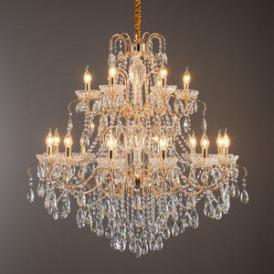 <span class=keywords><strong>Lampadario</strong></span> Moderno Europeo Personalizzato in Acciaio Inox con Cristalli per Villa, Hotel a Due Piani, Decorazione Matrimoniale - Product Image 1