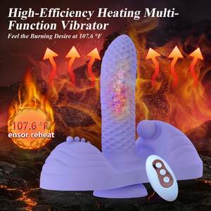 Vibratore <span class=keywords><strong>Dildo</strong></span> Riscaldante con Funzione di Spinta, Stimolatore Clitorideo e Anale del Punto G, <span class=keywords><strong>Dildo</strong></span> Vibrante Indossabile per Donne - Product Image 3