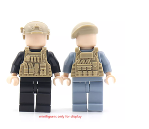 Ensemble d'équipement MOC <span class=keywords><strong>casque</strong></span> armure sac <span class=keywords><strong>de</strong></span> sable seconde guerre mondiale soldat accessoires armée militaire arme sac ww2 briques casques - Product Image 5