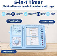 5-in-1 Visueller Timer ADHS-Hilfsmittel für Kinder und Erwachsene Aufgaben-Timer mit Aufgabenplan-Tafel Tägliche Checkliste für Schule Klassenzimmer Schreibtisch Zuhause