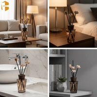 Diffuseur de parfum en bâtonnets de rotin de luxe FUBEI LIVING, écologique, en verre transparent, longue durée, parfum de fleurs