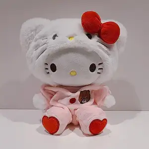 Bonecos de gato Melody Kuromi KT de 8 polegadas, bonecos de pelúcia famosos e populares para meninas, personagem de desenho animado de anime