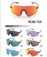 Lunettes de cyclisme sans monture à champ de vision large, lunettes de sport d'extérieur polarisées pour hommes et femmes