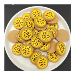 New Mini Cartoon Cute Pizza Flatback Resin Cabochon Miniature Dollhouse Food Embellishments Scrapbooking DIY Jewelry Craft Decor