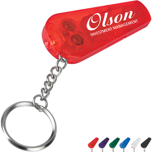 Llavero con silbato y luz LED roja personalizados con logotipo, luz LED roja individual y silbato combinados con anillo de metal para llaves - Product Image 2