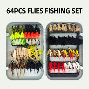 Set di esche da <span class=keywords><strong>pesca</strong></span> a mosca da 64 pezzi all'ingrosso amo da <span class=keywords><strong>pesca</strong></span> a mosca in scatola - Product Image 3