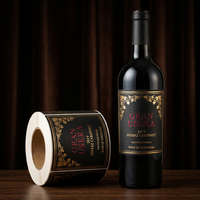 Étiquettes de vin holographiques personnalisées en forme sur mesure, directement de l'usine - Autocollants anti-contrefaçon avec estampage métallique doré pour bouteille de vin rouge