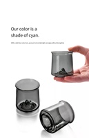 Verre à boire japonais Mountain View, verre en borosilicate gris fumé avec base en forme de montagne 3D pour thé et whisky