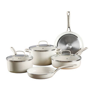 Juegos <span class=keywords><strong>de</strong></span> utensilios <span class=keywords><strong>de</strong></span> cocina antiadherentes <span class=keywords><strong>de</strong></span> cerámica blanca crema <span class=keywords><strong>de</strong></span> 8 piezas Juego <span class=keywords><strong>de</strong></span> <span class=keywords><strong>ollas</strong></span> y sartenes <span class=keywords><strong>de</strong></span> cocina no tóxicas Apto para lavavajillas - Product Image 2