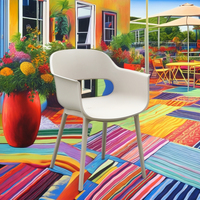Chaises de salle à manger modernes en plastique multicolore pour l'extérieur pour patio ou jardin Conception de panneaux en bois