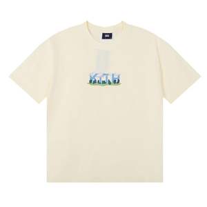 Camiseta de manga corta KITH de algodón puro de doble hilo de alta calidad con estampado de cielo azul, nubes blancas y bosque divertido para hombre y mujer - Product Image 4