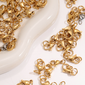 Khóa móc tôm hùm bằng thép không gỉ, vòng nối 9/10/11/12/15mm, khóa có vòng cho dây chuyền, làm đồ trang sức tự làm - Product Image 5