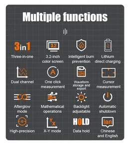 Victor 152S 50Mhz Handheld Dual Channel Oscilloscoop Multimeter 3.<span class=keywords><strong>2</strong></span> "Kleurenscherm, Signaalgenerator, Golfvormopslag - Product Image 6