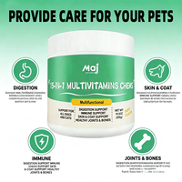 OEM 15-en-1 Multivitamines à croquer pour chiens, Alimentation pour animaux de compagnie, Probiotiques à base de plantes, Supplément à croquer pour la santé intestinale, les soins de la peau et la santé cardiaque