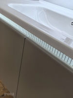 Kustom Modern minimalis baja nirkarat Set kabinet kamar mandi Sensor lampu cuci dinding terpasang gaya Hotel untuk baru