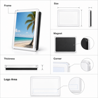 Cadre photo magnétique en acrylique personnalisé, support photo magnétique transparent pour réfrigérateur, aimant de réfrigérateur, cadre cadeau avec kit d'impression de logo OEM