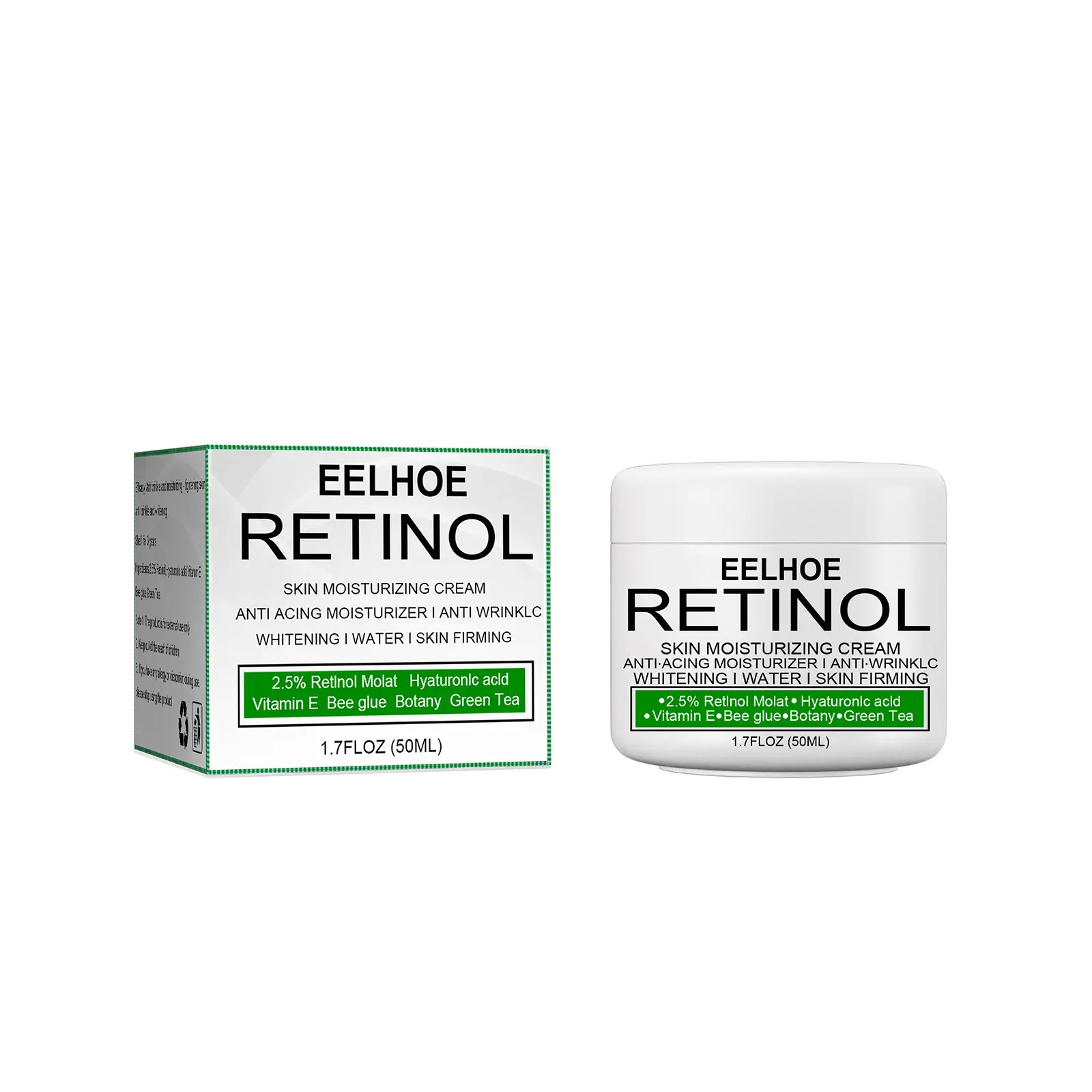 Logotipo personalizado EELHOE Anti-envelhecimento Pele Clareamento Reafirmante Retinol Pele Hidratante Creme