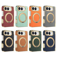 Étui de protection pour iPhone 18 Duo Fold, plaqué or, 360° °   Support rotatif avec anneau, anti-chute, pliable, housse de protection