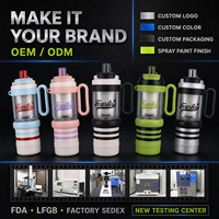 1000ML Umweltfreundliche Moderne Vakuum-Thermosflasche Lebensmittelechter 316L Edelstahl Becher mit Strohhalm und Griff