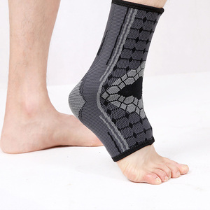 1 paire de talon en nylon, <span class=keywords><strong>bleu</strong></span>, rouge, anti-blessures, basket-ball, randonnée, manches, avec deux sangles en silicone - Product Image 2