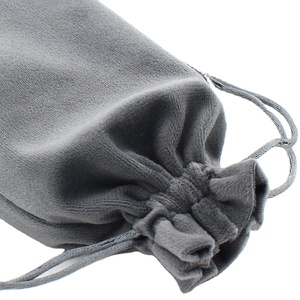 Custom Flannelette Pocket Jewelry Velvet <b>Storage</b> Bag Gift Bag Super Soft High Quality <b>Grey</b> Drawstring Pouch - Product Image 1
