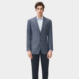 <span class=keywords><strong>Blazer</strong></span> da <span class=keywords><strong>Uomo</strong></span> Slim Fit a Quadri Elasticizzato Monopetto con Due <span class=keywords><strong>Bottoni</strong></span> e Colletto a Risvolto per Affari - Product Image 2
