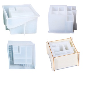 3D Facile à Utiliser Pas Cher Brillant Deux Facettes Deux Escaliers Motif Silicone Moule pour Diy Ciment Résine Mousse Succulente Vase - Product Image 6