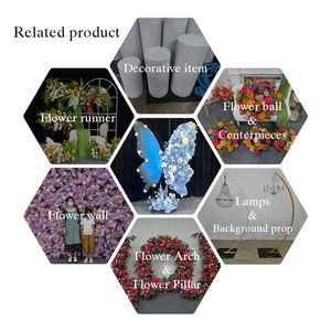 Panneau de fond moderne en soie bleue mystérieuse à motifs floraux et papillons, parfait pour les décorations de mariage et d'anniversaire - Product Image 5