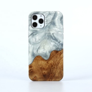 超薄型落下防止携帯電話バッグエポキシ樹脂プラス木製携帯電話ケースiPhone 11 promax - Product Image 2