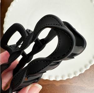 Accessoires de mode pour cheveux pour femmes, pince à cheveux carrée à motif ondulé de 9,7 cm, pince requin moyenne antidérapante en plastique - Product Image 4